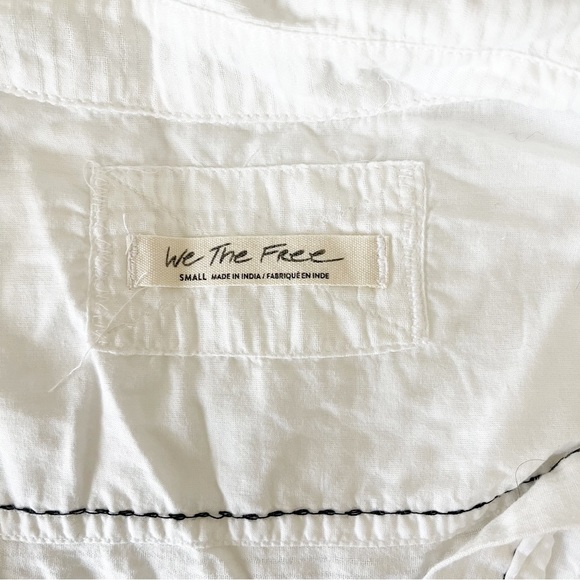 Free People Black Tie Tux Blouse | Small - Picture 10 of 14